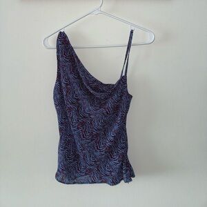 Nasty Gal Asymmetrical Zebra Print Top